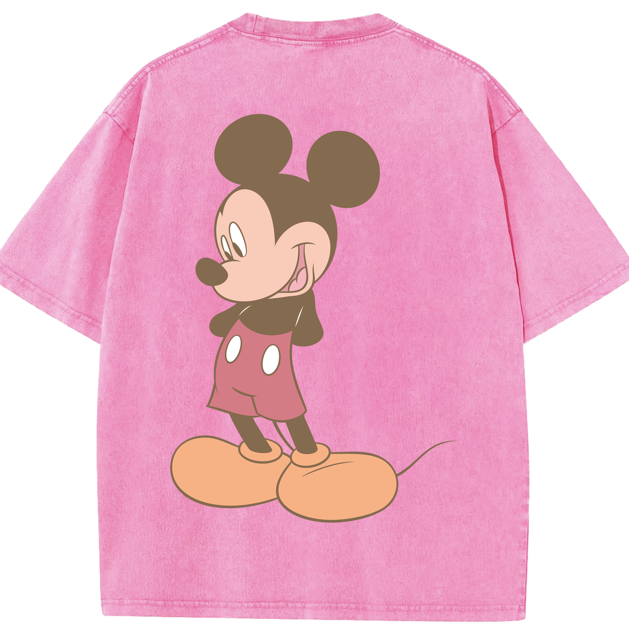 （画像用） ミッキーマウス Mickey Mouse 綿100% ヴィンテージ風 半袖Tシャツ（背面プリント）